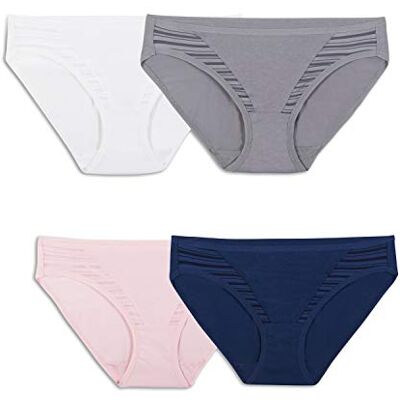 Fruit of the Loom Women's 4 Pack Coolblend Bikini Panties, Assorted, 9 Fruit of the Loom Women's 4 Pack Coolblend Bikini Panties, Assorted, 9