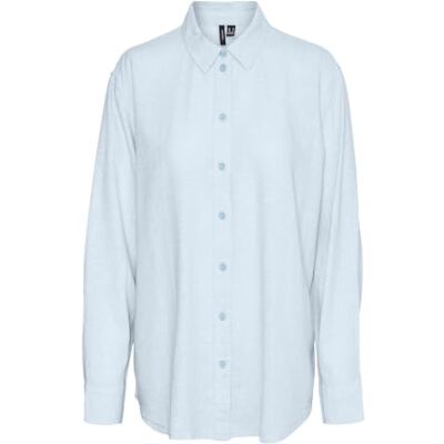 VERO MODA Dames Vmlinn Ls Shirt WVN Noos, Airy Blue., L VERO MODA Dames Vmlinn Ls Shirt WVN Noos, Airy Blue., L