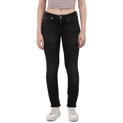Calvin Jeans Dames MID Rise Skinny J20J224021, Skinny, Denim, 32W/32L, Denim (Denim Zwart), 32W / 32L Calvin Jeans Dames MID Rise Skinny J20J224021, Skinny, Denim, 32W/32L, Denim (Denim Zwart), 32W / 32L