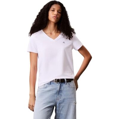 Calvin Jeans T-shirts voor dames, Wit (briljant wit), XXL Calvin Jeans T-shirts voor dames, Wit (briljant wit), XXL