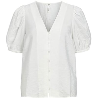 Object Dames Objjacira S/S V-hals Top Noos blouse, cloud dancer, 36 Object Dames Objjacira S/S V-hals Top Noos blouse, cloud dancer, 36