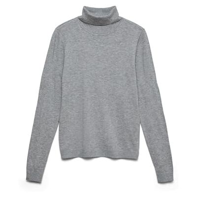 VERO MODA Vmhappiness Ls Rollnk Pullover Ga Noos, Medium grijs (grey melange), M VERO MODA Vmhappiness Ls Rollnk Pullover Ga Noos, Medium grijs (grey melange), M
