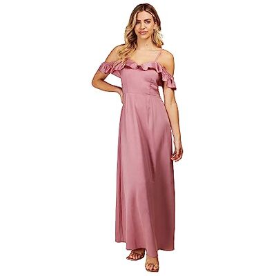 Little Mistress Roos Satijn Maxi Bruidsmeisjesjurk voor dames, Rozenkwarts, 38 Little Mistress Roos Satijn Maxi Bruidsmeisjesjurk voor dames, Rozenkwarts, 38