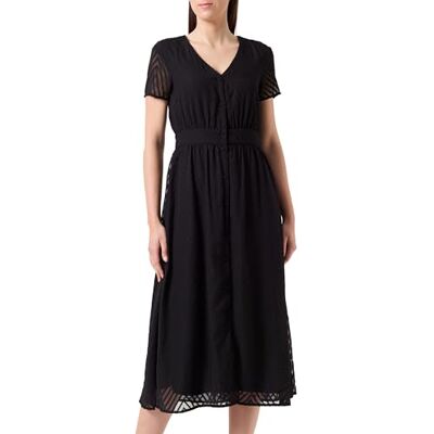 VILA VIMICHELLE S/S V-hals MIDI Dress/KA, zwart, 40 VILA VIMICHELLE S/S V-hals MIDI Dress/KA, zwart, 40