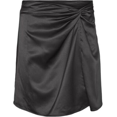 VERO MODA VMMERLE WVN GA Korte knoop rok, zwart, S VERO MODA VMMERLE WVN GA Korte knoop rok, zwart, S