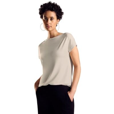 Street One Decoratief T-shirt, Smooth Sand Beige, 42 Street One Decoratief T-shirt, Smooth Sand Beige, 42