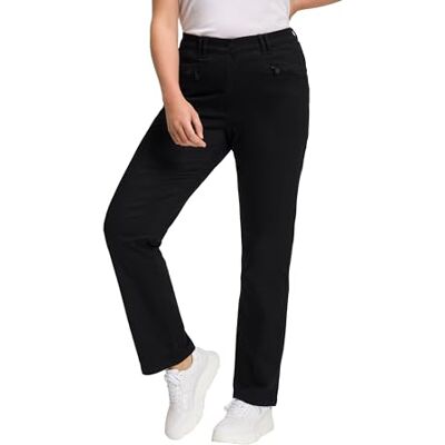 Ulla Popken Basic stretchhose Mony Broek voor dames, zwart, 33W / 30L Ulla Popken Basic stretchhose Mony Broek voor dames, zwart, 33W / 30L