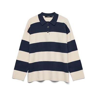 VERO MODA Vmsaba Poloneck Ls Pullover Noos, navy blazer, S VERO MODA Vmsaba Poloneck Ls Pullover Noos, navy blazer, S