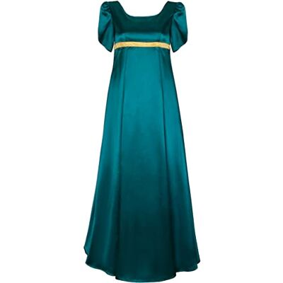 Jorctomry Satin Regency Dresses Vintage Ball Gown Victorian Empire Waist Dress for Women (Small, Green) Jorctomry Satin Regency Dresses Vintage Ball Gown Victorian Empire Waist Dress for Women (Small, Green)