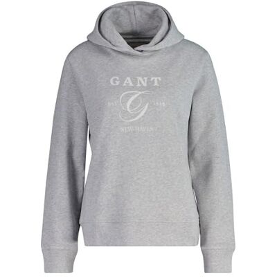 GANT REG GRAPHIC HOODIE, lichtgrijs gem., XL GANT REG GRAPHIC HOODIE, lichtgrijs gem., XL