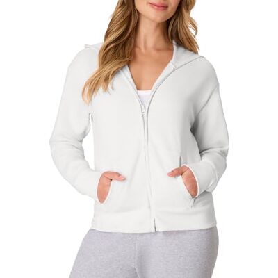 Hanes EcoSmart Sweatshirt met capuchon voor dames, Wit, M Hanes EcoSmart Sweatshirt met capuchon voor dames, Wit, M