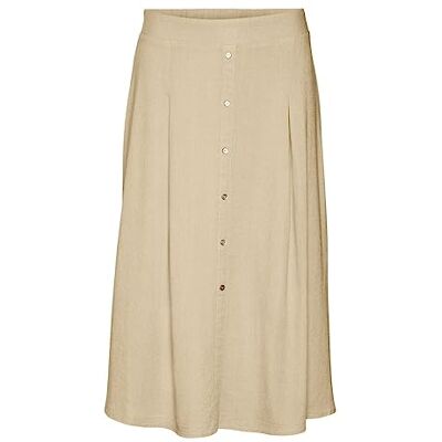 VERO MODA Vmjesmilo Hw Calf Rok WVN Ga Noos Rok voor dames, Irish Cream, S VERO MODA Vmjesmilo Hw Calf Rok WVN Ga Noos Rok voor dames, Irish Cream, S