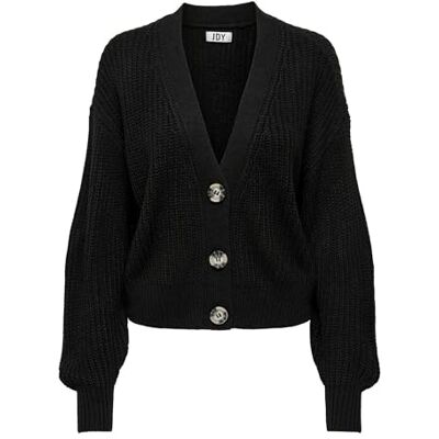 JACQUELINE de YONG JDY JDYJusty gebreide damesjas, cardigan met knoopsluiting, Black 1, S JACQUELINE de YONG JDY JDYJusty gebreide damesjas, cardigan met knoopsluiting, Black 1, S
