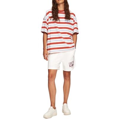 LTB Jeans Dames T-shirt gemaakt van katoen in rood Oversized Maat M, rood, M LTB Jeans Dames T-shirt gemaakt van katoen in rood Oversized Maat M, rood, M