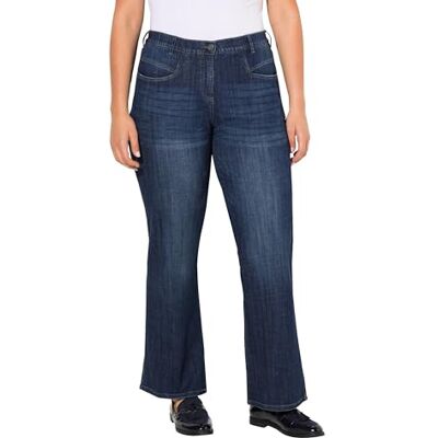 Ulla Popken Dames grote maten grote maten plus size jeans Mary, rechte pijpen, stretchcomfort, Rinsed Wash, 38W x 32L Ulla Popken Dames grote maten grote maten plus size jeans Mary, rechte pijpen, stretchcomfort, Rinsed Wash, 38W x 32L