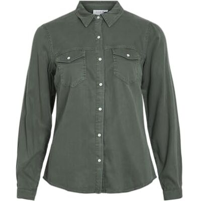 VILA Vrouwelijk jeanshemd VIBISTA zakken Denim shirt VILA Vrouwelijk jeanshemd VIBISTA zakken Denim shirt