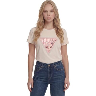 GUESS Women'sSS CN Cosmos Canvas Driehoek TT-SHIRTSCREAM WhiteSize XS Lengte N GUESS Women'sSS CN Cosmos Canvas Driehoek TT-SHIRTSCREAM WhiteSize XS Lengte N