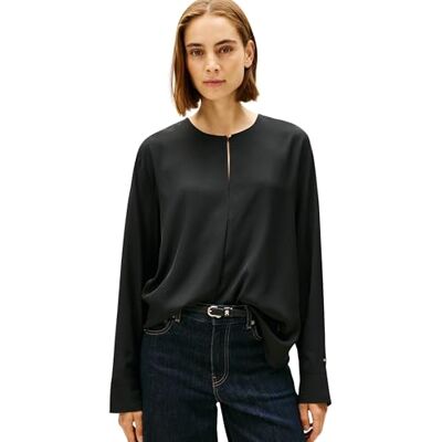 Tommy Hilfiger Soft Vis Ls Relaxed Blouse Ww0ww47339 dames L/S Shirt Tommy Hilfiger Soft Vis Ls Relaxed Blouse Ww0ww47339 dames L/S Shirt