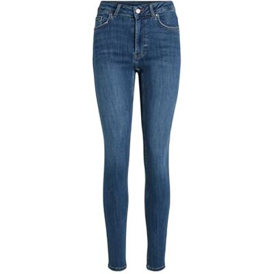 VILA Skinny fit jeans voor dames, middelhoge taille, blauw (medium blue denim), (L) W x 32L VILA Skinny fit jeans voor dames, middelhoge taille, blauw (medium blue denim), (L) W x 32L