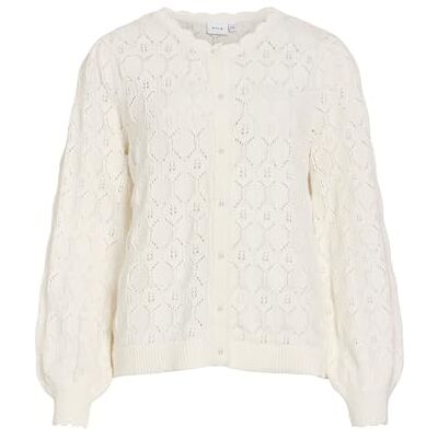 VILA Vilowen L/S O-Neck Knit Cardigan/Pb/R, cloud dancer, L VILA Vilowen L/S O-Neck Knit Cardigan/Pb/R, cloud dancer, L