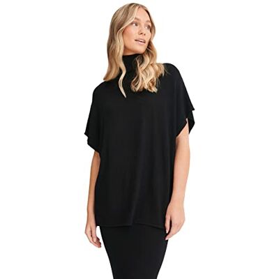 NA-KD Gebreid damesshirt met polohals, Zwart, S NA-KD Gebreid damesshirt met polohals, Zwart, S