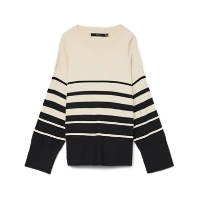 VERO MODA Dames Vmsaba Ls O-Neck Stripe Pullover Ga Noos Gebreide Trui, berk, M VERO MODA Dames Vmsaba Ls O-Neck Stripe Pullover Ga Noos Gebreide Trui, berk, M