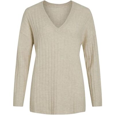 VILA Vimiraz L/S Rev V-hals Knit Trui/Bf, berk, S VILA Vimiraz L/S Rev V-hals Knit Trui/Bf, berk, S