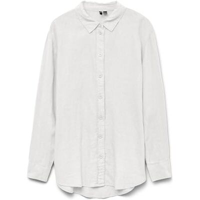 VERO MODA VMLINN LS Shirt WVN NOOS, wit (snow white), L VERO MODA VMLINN LS Shirt WVN NOOS, wit (snow white), L