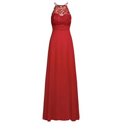 APART Fashion Apart avondjurk voor dames, van chiffon en kant, speciale gelegenheidsjurk, rood, S APART Fashion Apart avondjurk voor dames, van chiffon en kant, speciale gelegenheidsjurk, rood, S