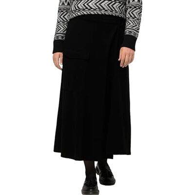 Ulla Popken , Punto di Roma Wrap Rok voor dames, grote maten, met Utility Pocket, zwart, 42-44 Ulla Popken , Punto di Roma Wrap Rok voor dames, grote maten, met Utility Pocket, zwart, 42-44