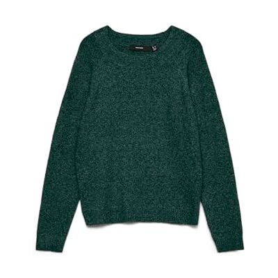 VERO MODA Vmdoffy Ls O-hals Blouse Ga Noos Pullover trui dames,Pine Grove/Detail: melange,L VERO MODA Vmdoffy Ls O-hals Blouse Ga Noos Pullover trui dames,Pine Grove/Detail: melange,L