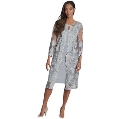 Gina Bacconi Geborduurd Kanten Mock Jacket Met Jersey Jurk dames Cocktailjurk Gina Bacconi Geborduurd Kanten Mock Jacket Met Jersey Jurk dames Cocktailjurk