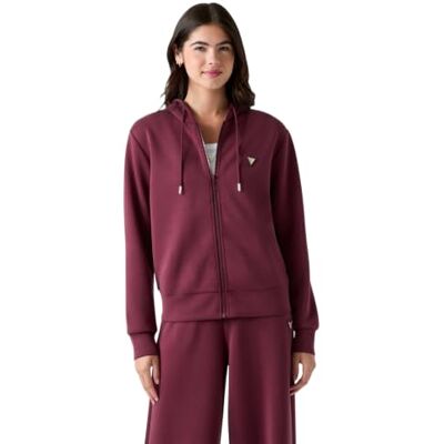 GUESS Dames Olympe Full Zip Hoodie Sweatsh OLYMPE FULL Zip HOODIE SWEATSHIRT (pak van 1), Rode Noir, M-XL GUESS Dames Olympe Full Zip Hoodie Sweatsh OLYMPE FULL Zip HOODIE SWEATSHIRT (pak van 1), Rode Noir, M-XL