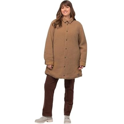 Ulla Popken Omkeerbare jas voor dames, gewatteerde teddyjassen, zwart, 46/48 grote maten Ulla Popken Omkeerbare jas voor dames, gewatteerde teddyjassen, zwart, 46/48 grote maten