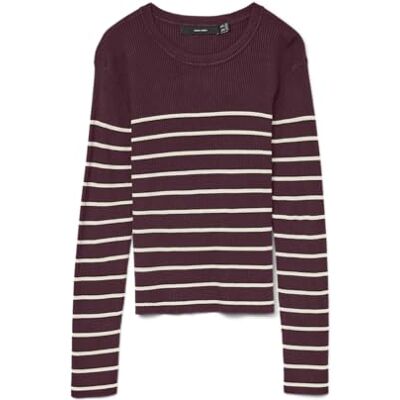 VERO MODA Vmgizelle Ls O-Neck Pullover Noos, Winetasting, L VERO MODA Vmgizelle Ls O-Neck Pullover Noos, Winetasting, L