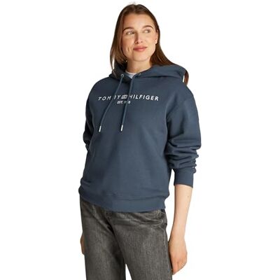 Tommy Hilfiger Dames MDRN REG CORP LOGO HOODIE WW0WW43598 Pullover Hoodie, Grijs, XS, Grijs (Militair Denim), XS Tommy Hilfiger Dames MDRN REG CORP LOGO HOODIE WW0WW43598 Pullover Hoodie, Grijs, XS, Grijs (Militair Denim), XS