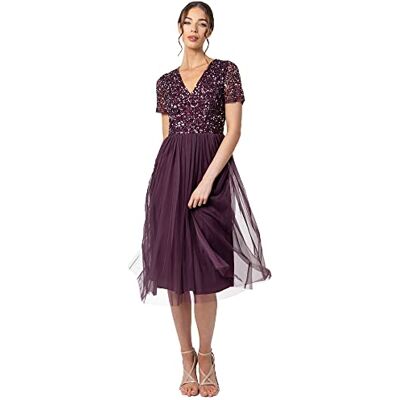 Maya Deluxe Dames Midi Jurk voor Bruiloft Gast Faux Wrap Womens Avondjurk Bruidsmeisje Prom Roze V-hals Pailletten dames Bruidsmeisjesjurk Maya Deluxe Dames Midi Jurk voor Bruiloft Gast Faux Wrap Womens Avondjurk Bruidsmeisje Prom Roze V-hals Pailletten dames Bruidsmeisjesjurk