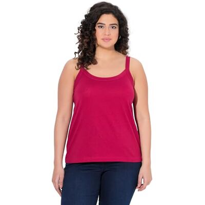 Ulla Popken Damestop, grote maten, grote maten, plus size, spaghettitop, ronde hals, modalmix, mouwloos, Donkere framboos, 54-56 Ulla Popken Damestop, grote maten, grote maten, plus size, spaghettitop, ronde hals, modalmix, mouwloos, Donkere framboos, 54-56