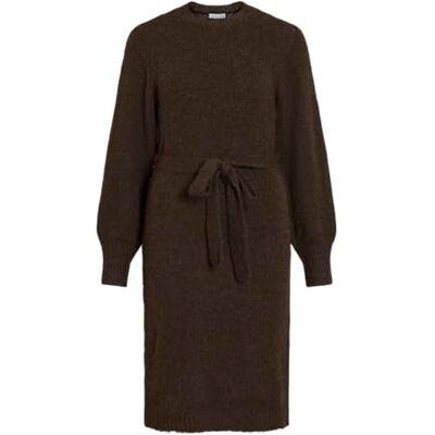 VILA mpe O-hals L/S Knit Midi Dress-Noos, Coffee Bean, XXL VILA mpe O-hals L/S Knit Midi Dress-Noos, Coffee Bean, XXL