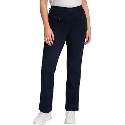 Ulla Popken Dames grote maten plus size basic stretchbroek Mony, kleurecht, licht smal toelopend 802969, Donkerblauw, 36W x 32L Ulla Popken Dames grote maten plus size basic stretchbroek Mony, kleurecht, licht smal toelopend 802969, Donkerblauw, 36W x 32L