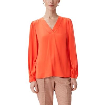 Comma Satijnen blouse van viscosemix, 2501, oranje, 32 Comma Satijnen blouse van viscosemix, 2501, oranje, 32