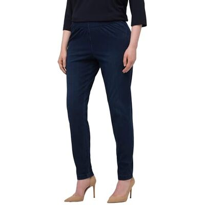 Ulla Popken Sienna Jeggings voor dames, grote maten, grote maten, stretch, jersey 717494, donkerblauw, 45W x 32L Ulla Popken Sienna Jeggings voor dames, grote maten, grote maten, stretch, jersey 717494, donkerblauw, 45W x 32L