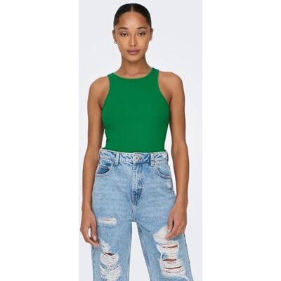 ONLY ONLKENYA Geribbelde tanktop voor dames, basic shirt met ronde hals, mouwloos in structuur, ripp ONLY ONLKENYA Geribbelde tanktop voor dames, basic shirt met ronde hals, mouwloos in structuur, ripp