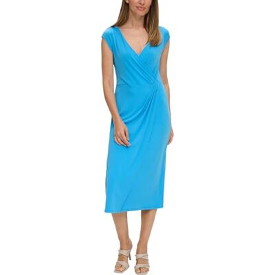 s.Oliver BLACK LABEL Jersey-jurk met knoopdetail, Blauw 6430, 42 s.Oliver BLACK LABEL Jersey-jurk met knoopdetail, Blauw 6430, 42