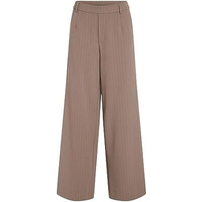 VILA Vivarone Patroon HW Wide Pant NOOS, Brown Lentil/Stripes: zwart, 34 VILA Vivarone Patroon HW Wide Pant NOOS, Brown Lentil/Stripes: zwart, 34