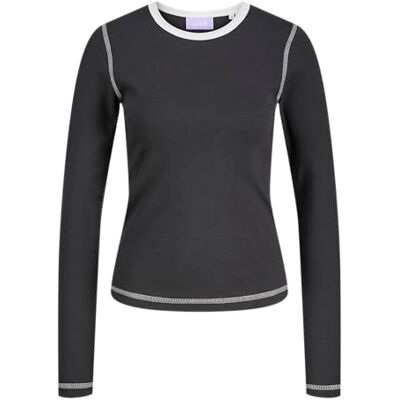 JACK & JONES Dames Jxbarbara Str Ls Contrast Tee JRS, Phantom, S, Fantoom, S JACK & JONES Dames Jxbarbara Str Ls Contrast Tee JRS, Phantom, S, Fantoom, S