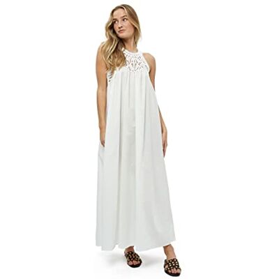 Peppercorn Nadina Maxi-jurk voor dames, 0001 Wit, XL Peppercorn Nadina Maxi-jurk voor dames, 0001 Wit, XL