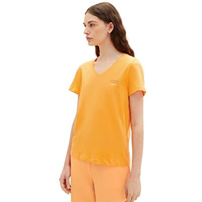 TOM TAILOR Dames T-shirt 1035853, 29751 Bright Mango Orange, XS TOM TAILOR Dames T-shirt 1035853, 29751 Bright Mango Orange, XS