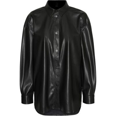 VERO MODA Dames Vmolympia L/S Oversize Pl Shirt Noos blouse met lange mouwen, zwart, M VERO MODA Dames Vmolympia L/S Oversize Pl Shirt Noos blouse met lange mouwen, zwart, M