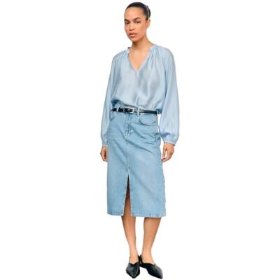 Object Objheidi L/S Lo V-hals Top Noos, Cornflower blue, 34 Object Objheidi L/S Lo V-hals Top Noos, Cornflower blue, 34